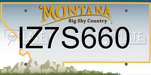 IZ7S660 Montana License Plate
