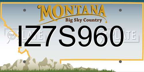 IZ7S960 Montana License Plate