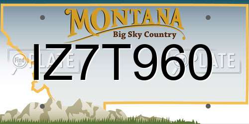 IZ7T960 Montana License Plate