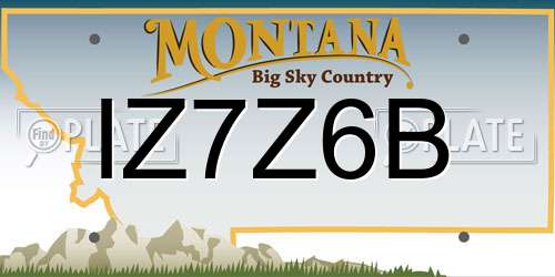 IZ7Z6B Montana License Plate
