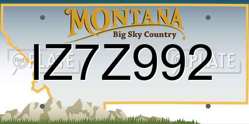 IZ7Z992 Montana License Plate