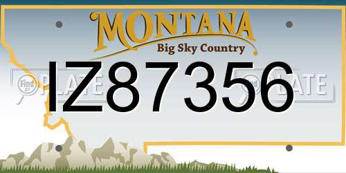 IZ87356 Montana License Plate