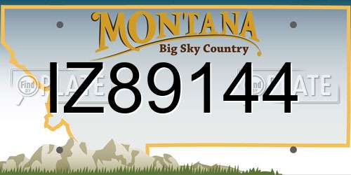 IZ89144 Montana License Plate