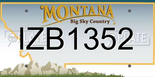IZB1352 Montana License Plate