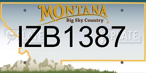 IZB1387 Montana License Plate