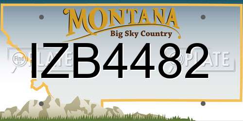 IZB4482 Montana License Plate