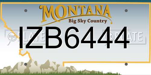IZB6444 Montana License Plate