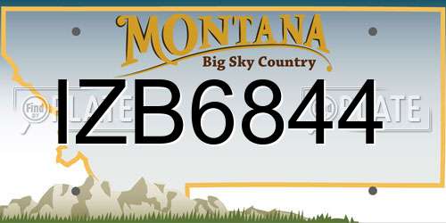 IZB6844 Montana License Plate