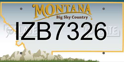 IZB7326 Montana License Plate