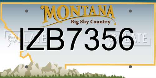 IZB7356 Montana License Plate