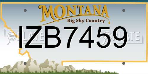 IZB7459 Montana License Plate