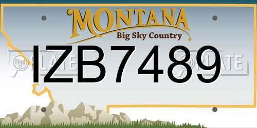 IZB7489 Montana License Plate