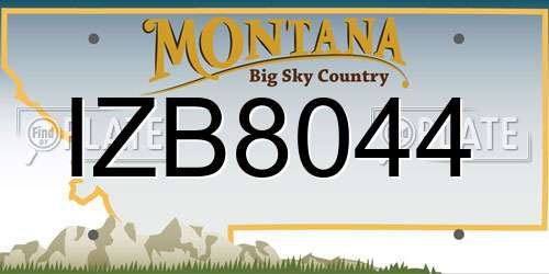 IZB8044 Montana License Plate