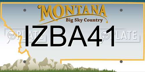 IZBA41 Montana License Plate