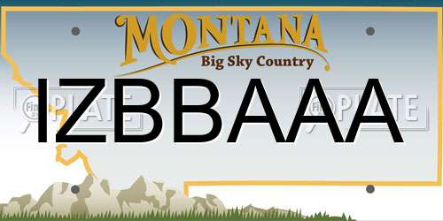 IZBBAAA Montana License Plate
