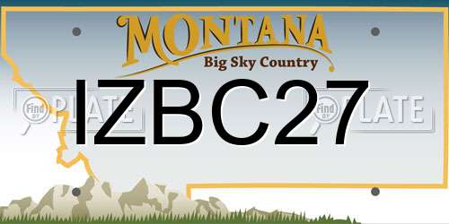 IZBC27 Montana License Plate