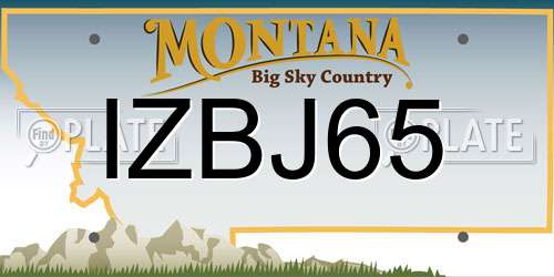 IZBJ65 Montana License Plate