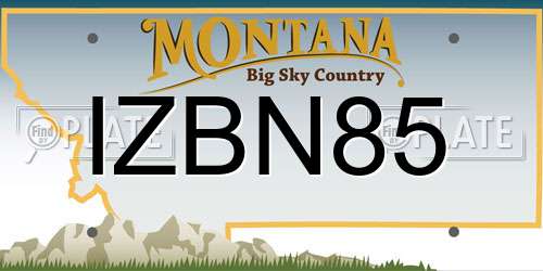 IZBN85 Montana License Plate