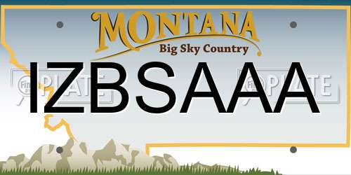 IZBSAAA Montana License Plate