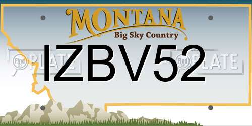 IZBV52 Montana License Plate
