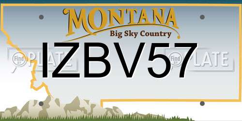 IZBV57 Montana License Plate
