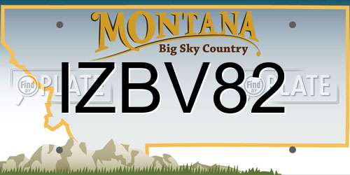 IZBV82 Montana License Plate