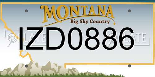 IZD0886 Montana License Plate