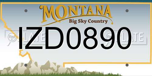 IZD0890 Montana License Plate