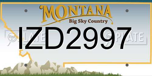 IZD2997 Montana License Plate