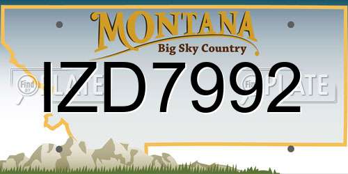 IZD7992 Montana License Plate