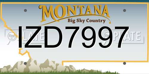 IZD7997 Montana License Plate