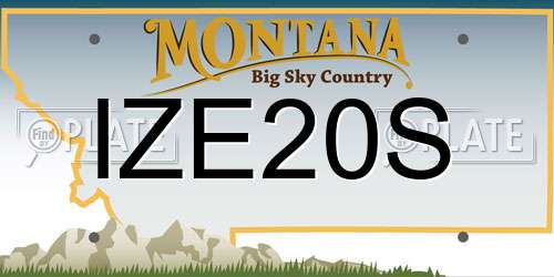 IZE20S Montana License Plate