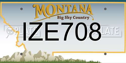 IZE708 Montana License Plate