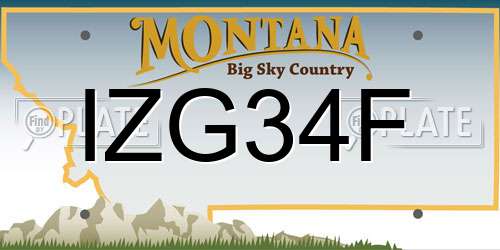 IZG34F Montana License Plate