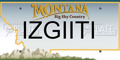 IZGIITI Montana License Plate