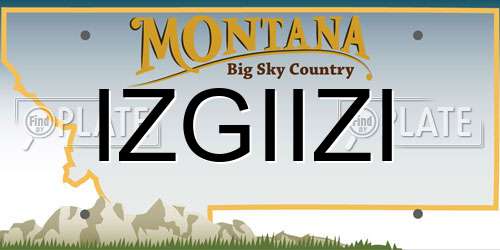 IZGIIZI Montana License Plate