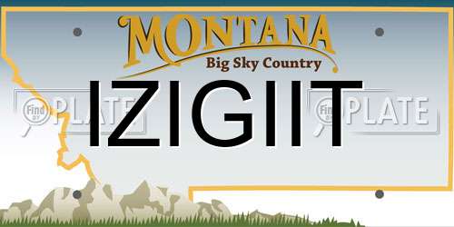 IZIGIIT Montana License Plate
