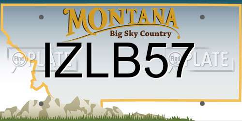 IZLB57 Montana License Plate