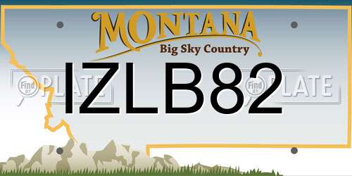 IZLB82 Montana License Plate