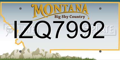 IZQ7992 Montana License Plate
