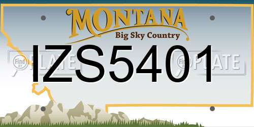IZS5401 Montana License Plate