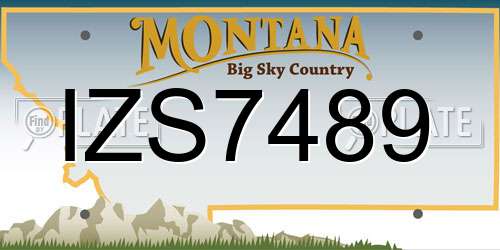 IZS7489 Montana License Plate