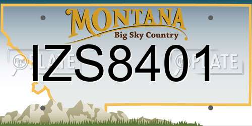 IZS8401 Montana License Plate