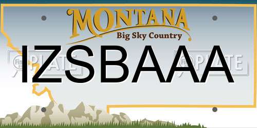 IZSBAAA Montana License Plate