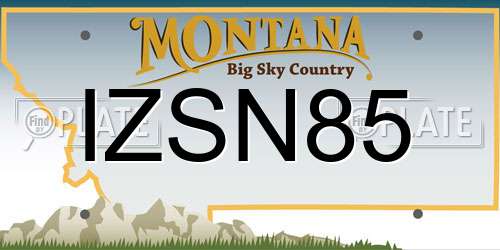 IZSN85 Montana License Plate