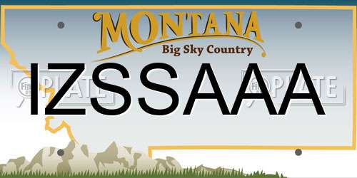 IZSSAAA Montana License Plate