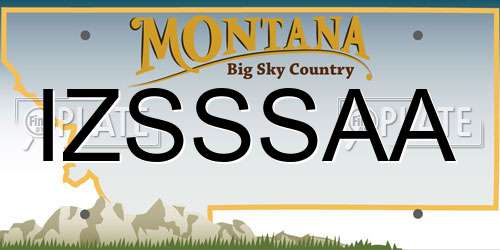 IZSSSAA Montana License Plate