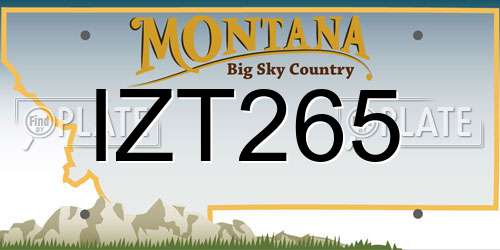 IZT265 Montana License Plate