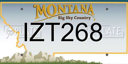 IZT268 Montana License Plate