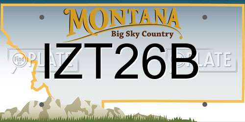 IZT26B Montana License Plate